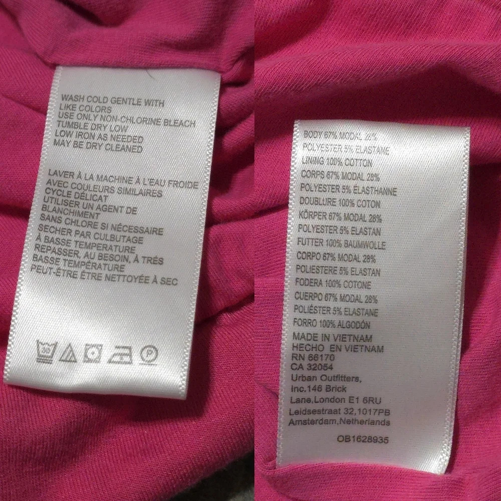 MAEVE Hot Pink Crewneck Cropped Sweatshirt, Faux Knot Twisted Front Hem, XS - Picture 11 of 14